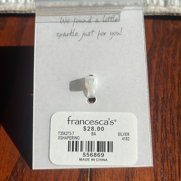 Francesca’s X Shaped Signature Silver Ring Size 7 Sterling Silver Cubic Zirconia - Picture 9 of 9